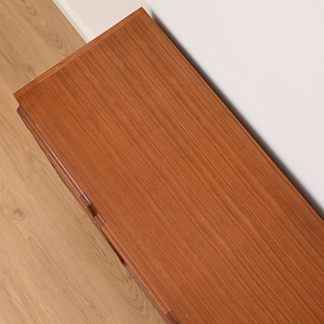 Mid Century Teak Sideboard LP Record Cabinet with Drawers by Chiswell