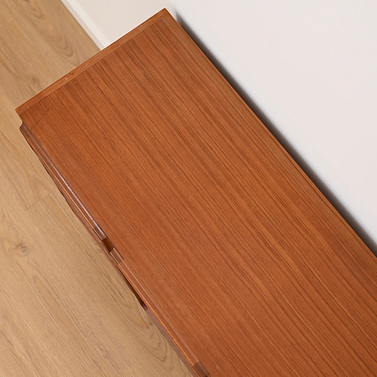 Mid Century Teak Sideboard LP Record Cabinet with Drawers by Chiswell