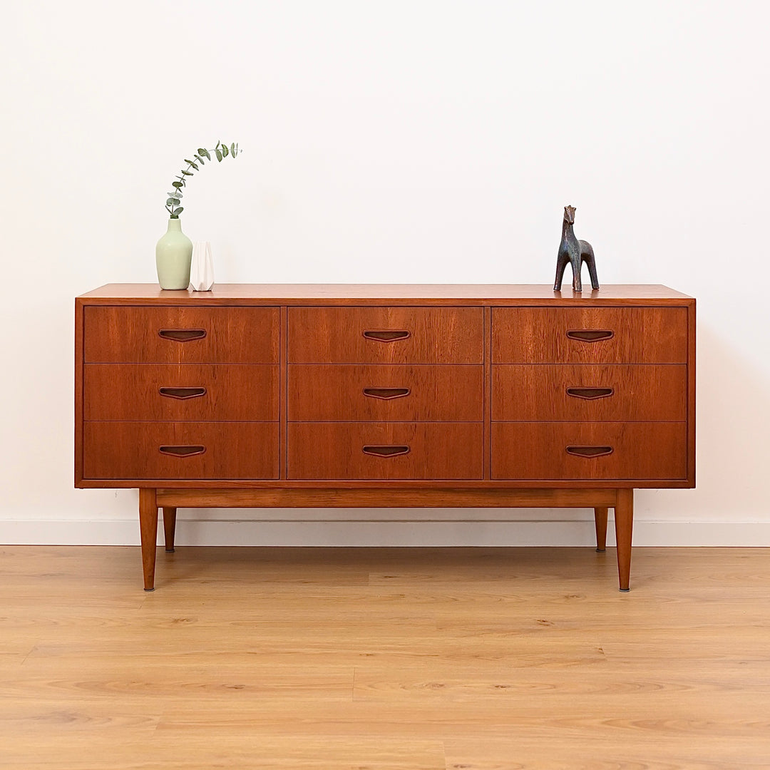 Mid Century Teak Sideboard Dresser Low Boy by Berryman