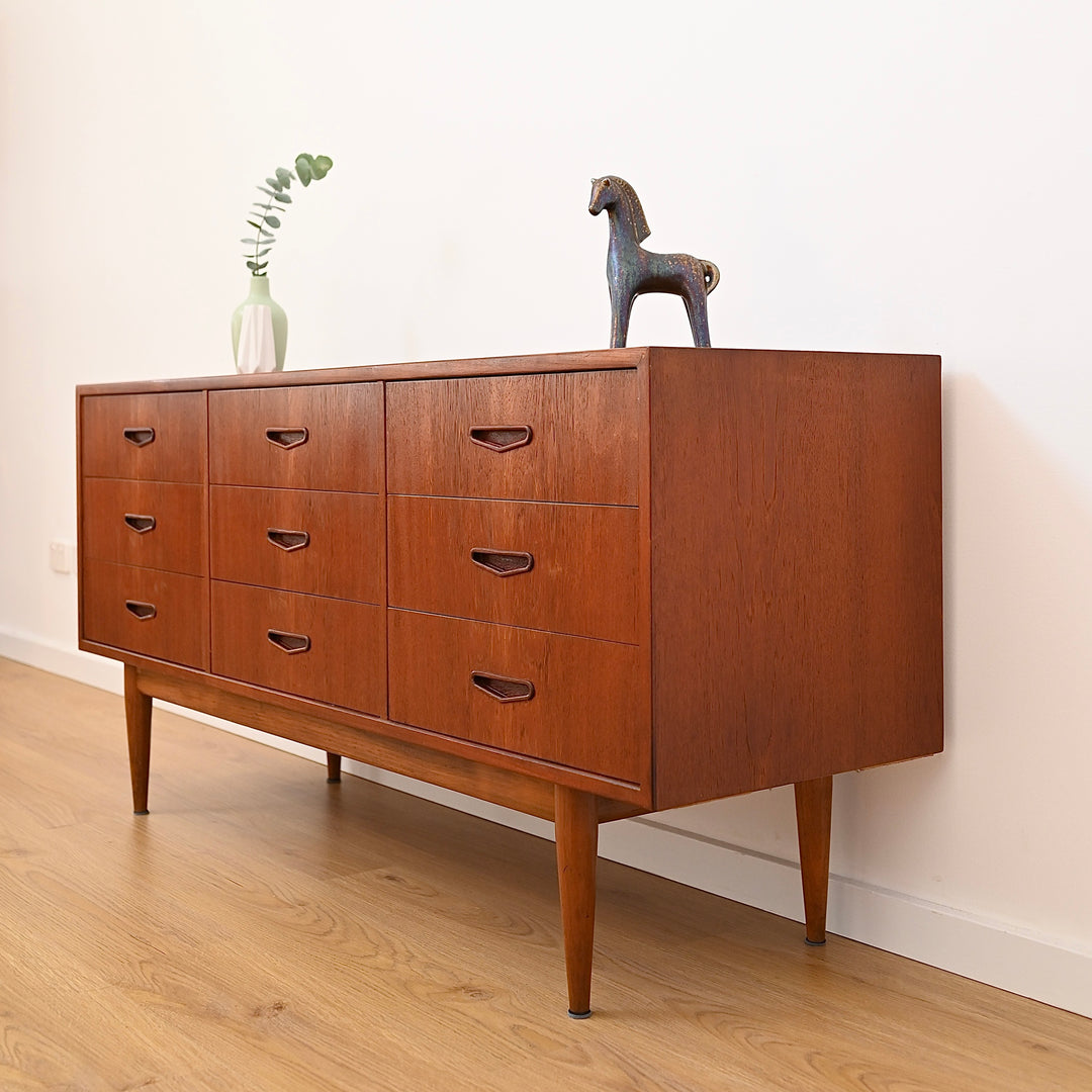 Mid Century Teak Sideboard Dresser Low Boy by Berryman