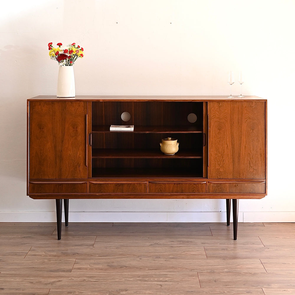 Mid Century Danish Rosewood Sideboard Highboard Credenza