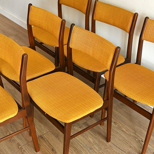 6 x Danish Mid Century Timber Dining Chairs made by Sax Denmark