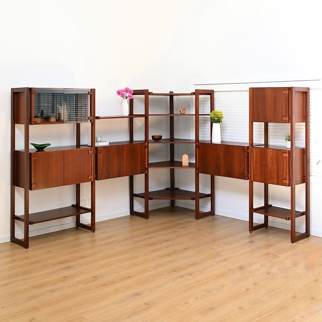 Modular Jarrah wall unit, designed by Charles Catt for Catt furniture circa 1970s
