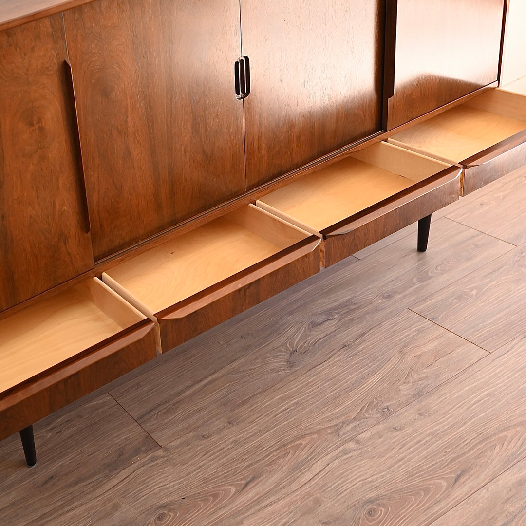 Mid Century Danish Rosewood Sideboard Highboard Credenza