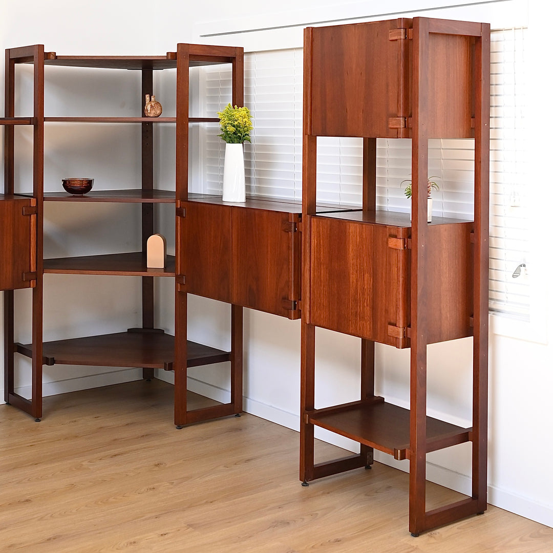 Modular Jarrah wall unit, designed by Charles Catt for Catt furniture circa 1970s
