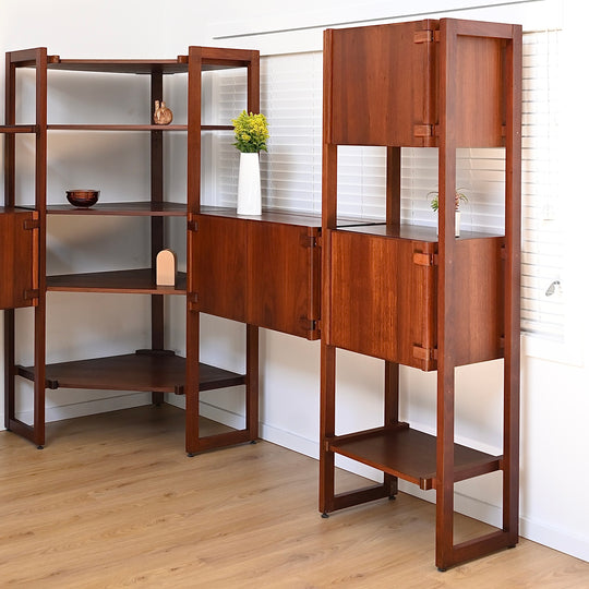 Modular Jarrah wall unit, designed by Charles Catt for Catt furniture circa 1970s
