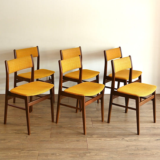 6 x Danish Mid Century Timber Dining Chairs made by Sax Denmark