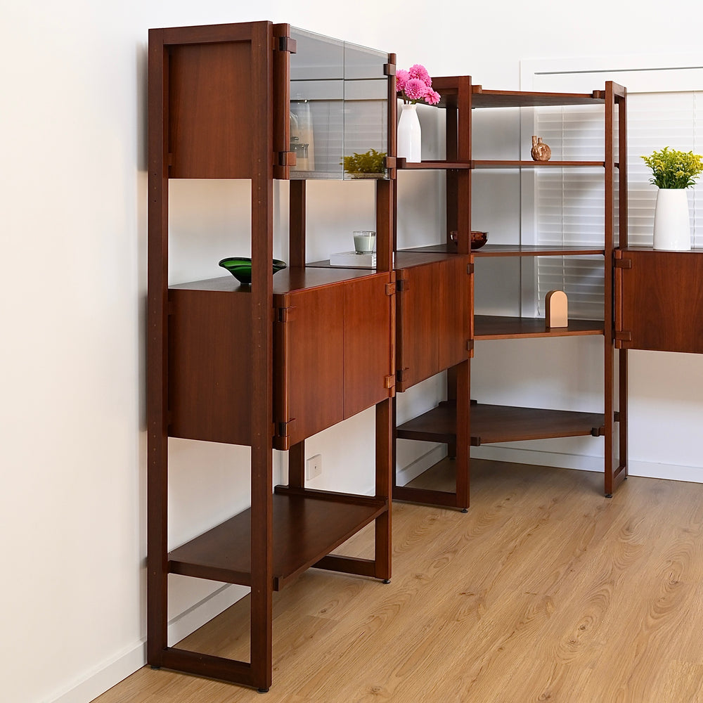 Modular Jarrah wall unit, designed by Charles Catt for Catt furniture circa 1970s