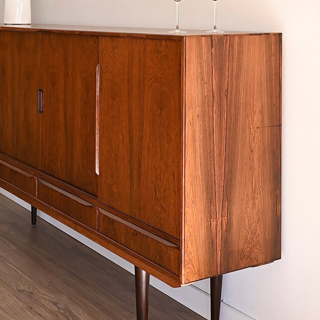 Mid Century Danish Rosewood Sideboard Highboard Credenza