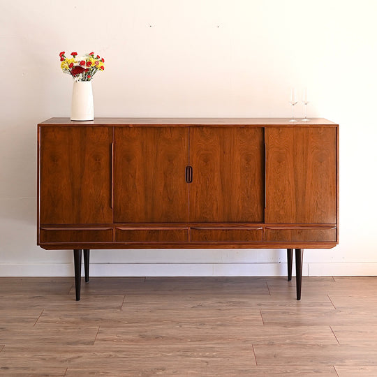 Mid Century Danish Rosewood Sideboard Highboard Credenza