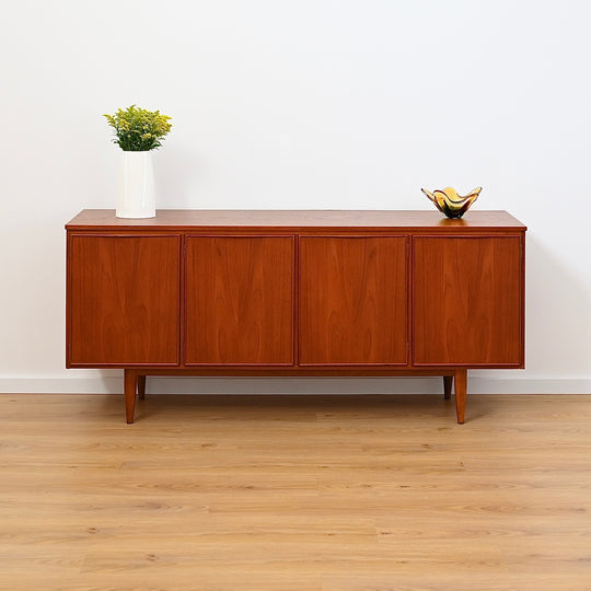 Mid Century Teak Sideboard Buffet LP Record Cabinet by Burgess