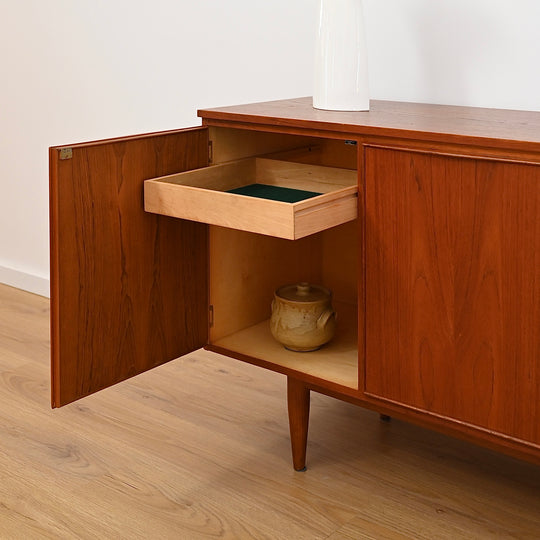 Mid Century Teak Sideboard Buffet LP Record Cabinet by Burgess