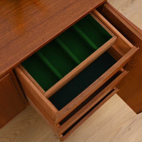 Mid Century Teak Sideboard Buffet LP Record Cabinet by Burgess
