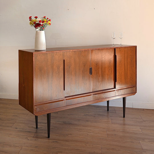 Mid Century Danish Rosewood Sideboard Highboard Credenza