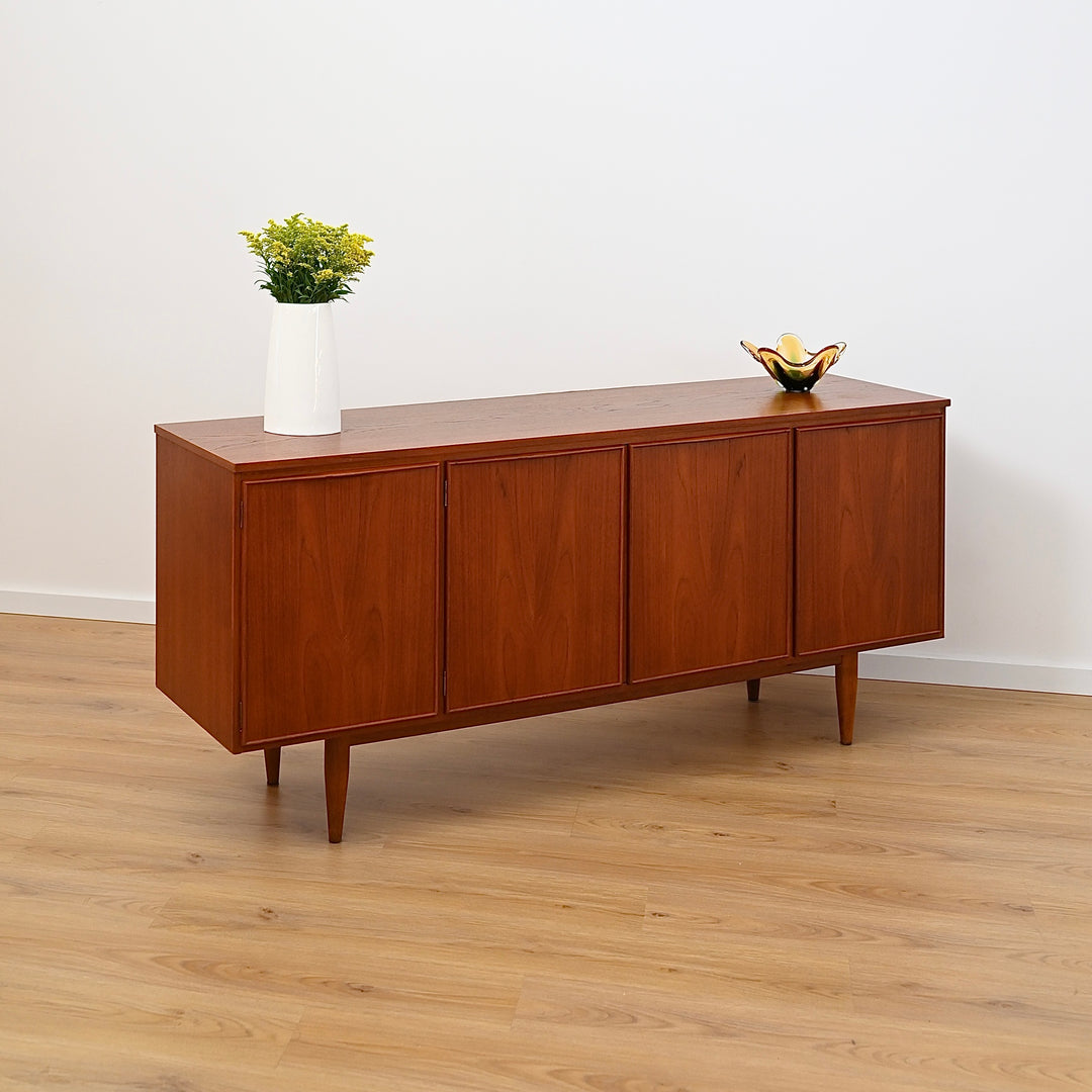 Mid Century Teak Sideboard Buffet LP Record Cabinet by Burgess