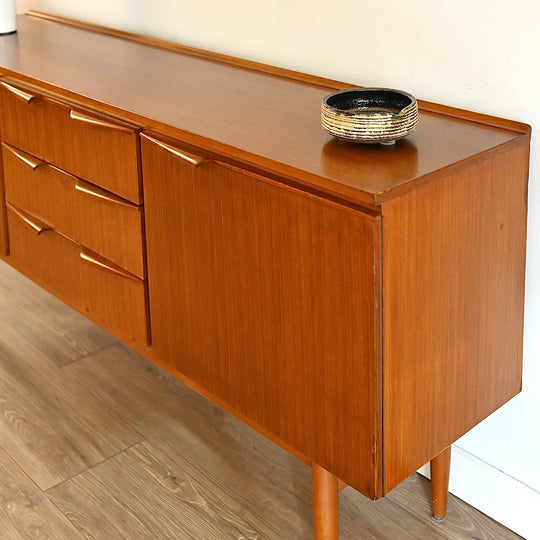 Mid Century Teak Sideboard Buffet LP Record Cabinet by Elite