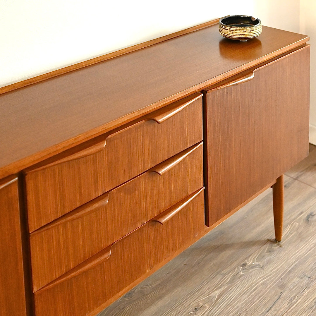 Mid Century Teak Sideboard Buffet LP Record Cabinet by Elite