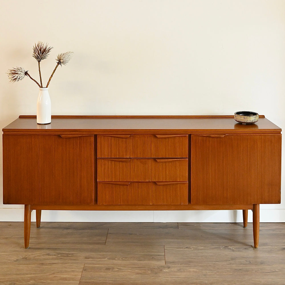 Mid Century Teak Sideboard Buffet LP Record Cabinet by Elite