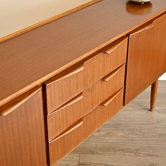 Mid Century Teak Sideboard Buffet LP Record Cabinet by Elite