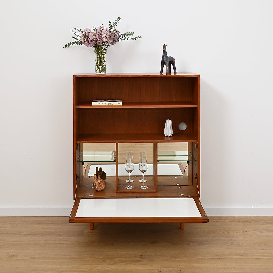 Parker Teak Mid Century Bookshelf Bar Wall Unit Bookcase
