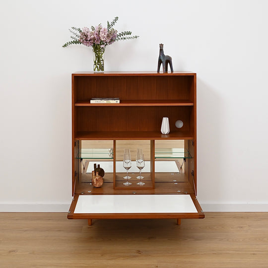 Parker Teak Mid Century Bookshelf Bar Wall Unit Bookcase