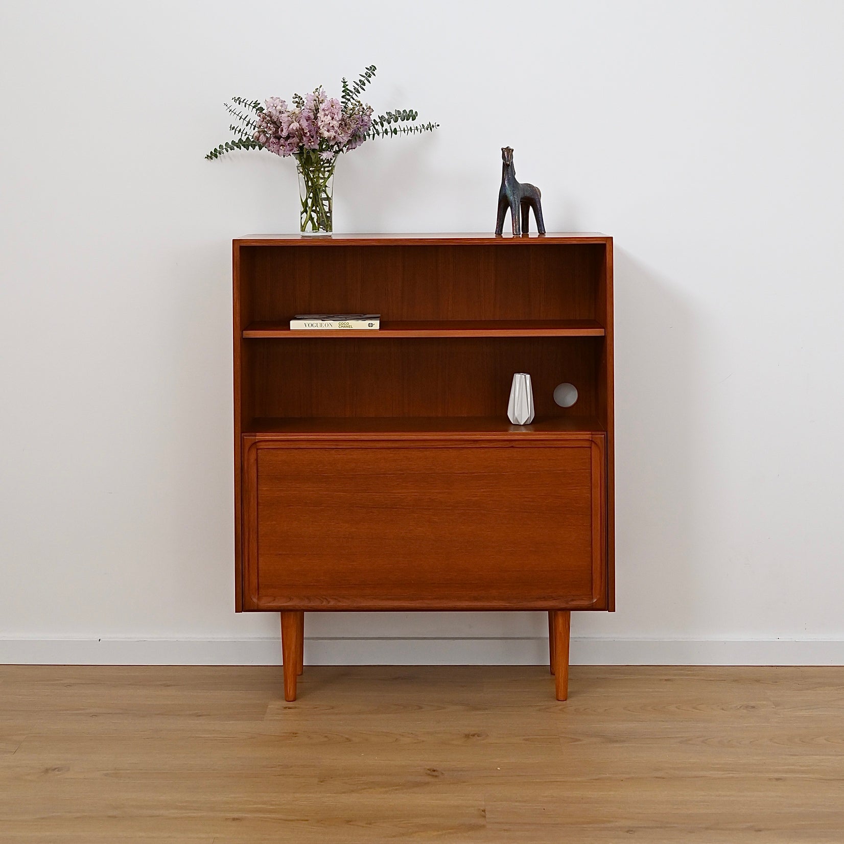 Parker Teak Mid Century Bookshelf Bar Wall Unit Bookcase