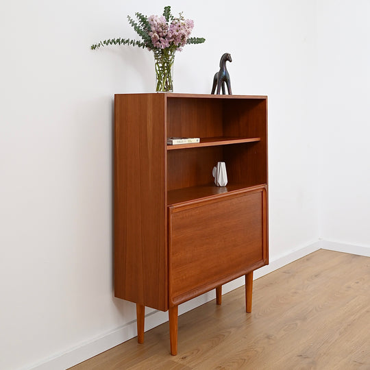 Parker Teak Mid Century Bookshelf Bar Wall Unit Bookcase