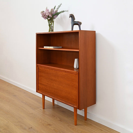 Parker Teak Mid Century Bookshelf Bar Wall Unit Bookcase