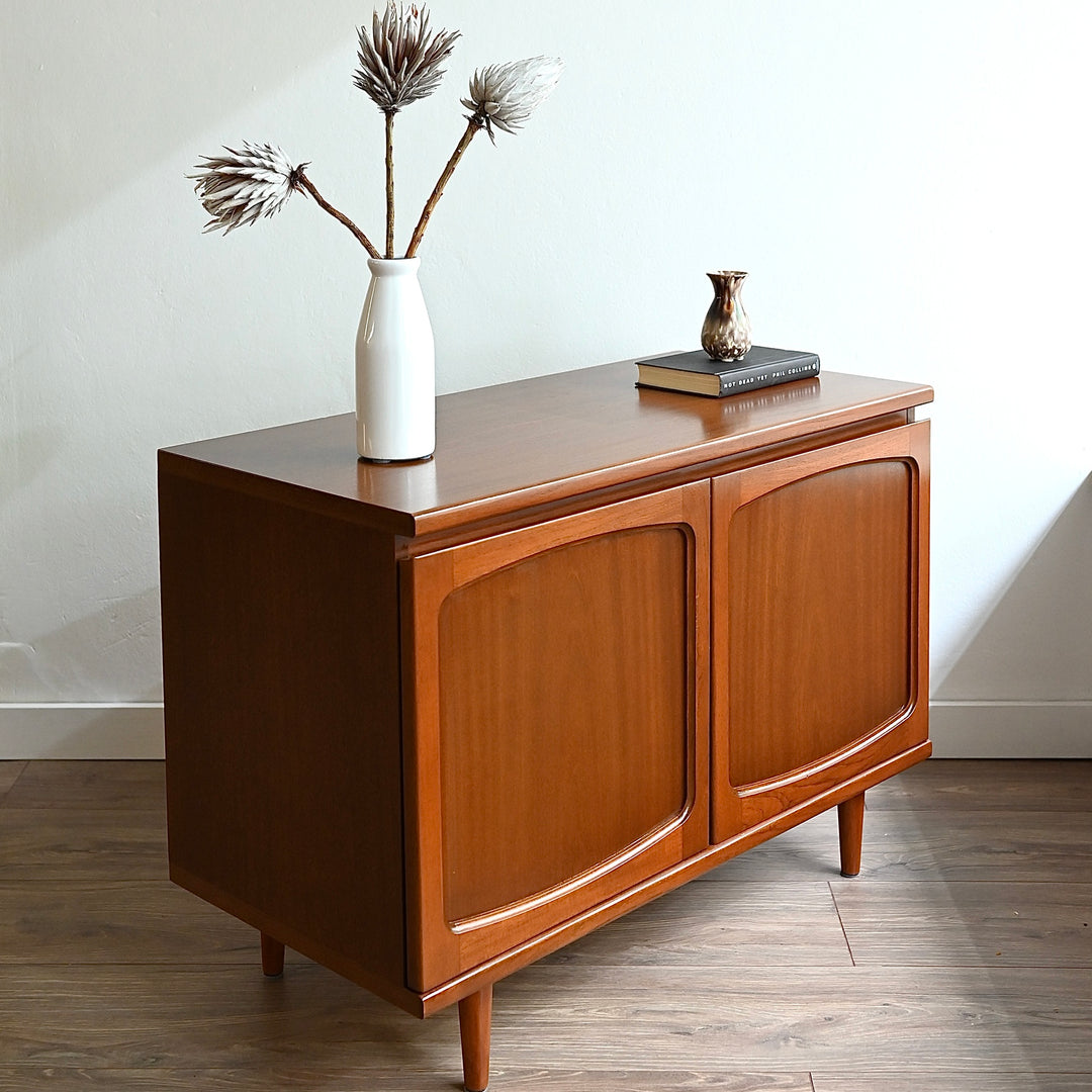 Mid Century Walnut Sideboard LP Record Cabinet by Noblett