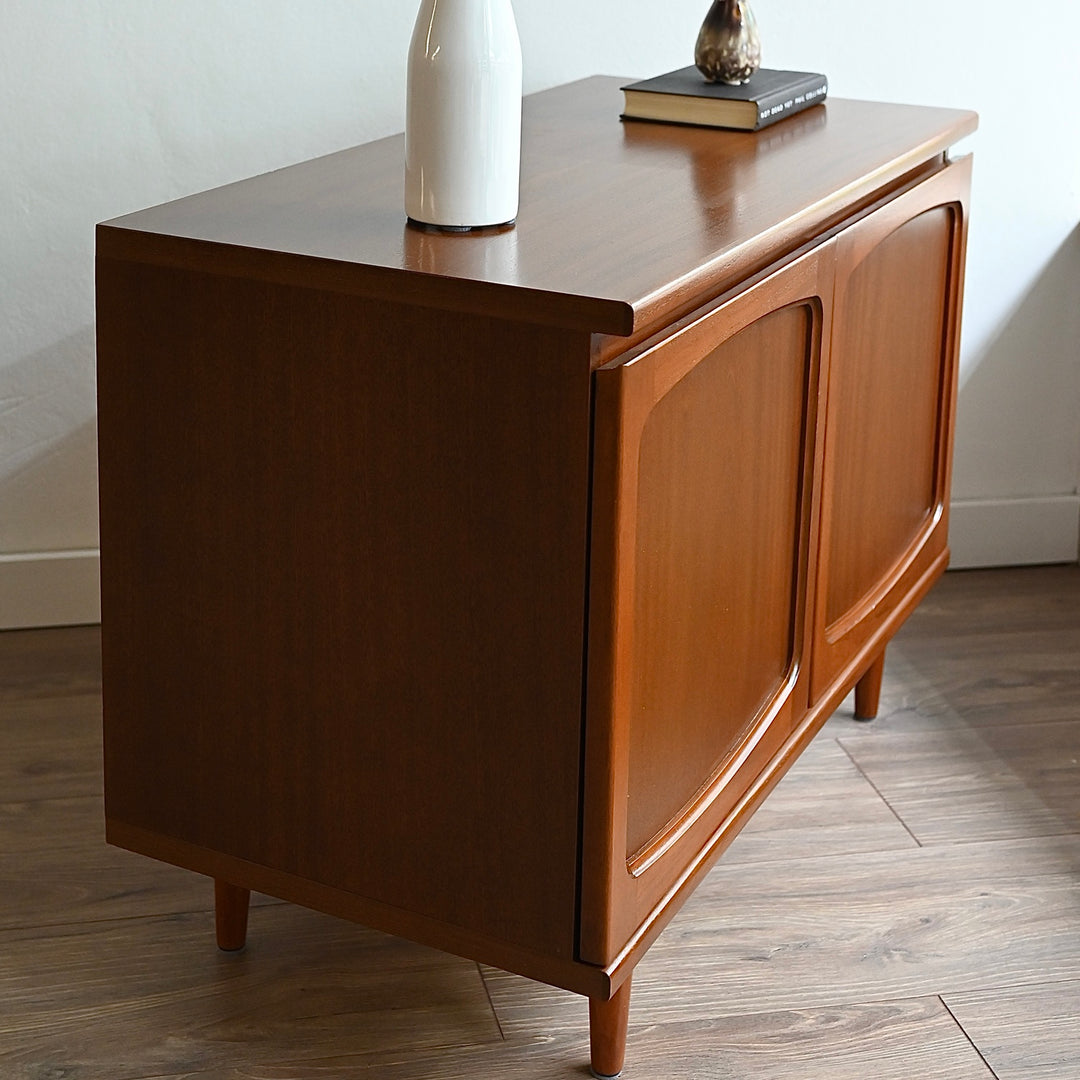 Mid Century Walnut Sideboard LP Record Cabinet by Noblett