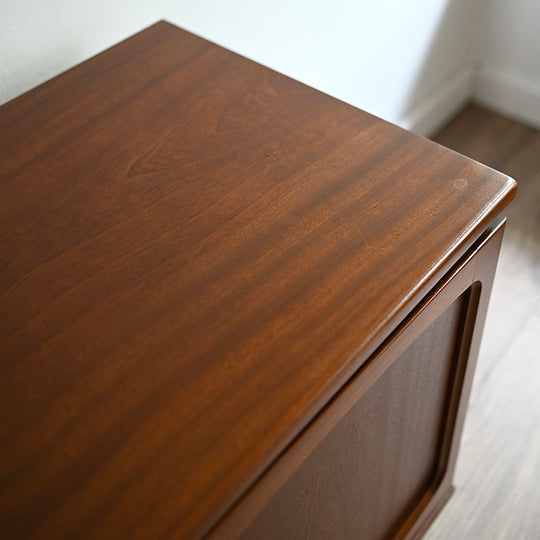 Mid Century Walnut Sideboard LP Record Cabinet by Noblett