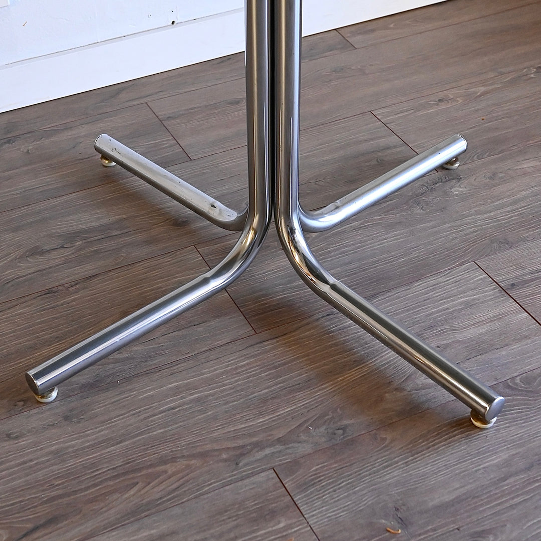 Retro 1970s Chrome and Smoked Glass Dining Table - square or round