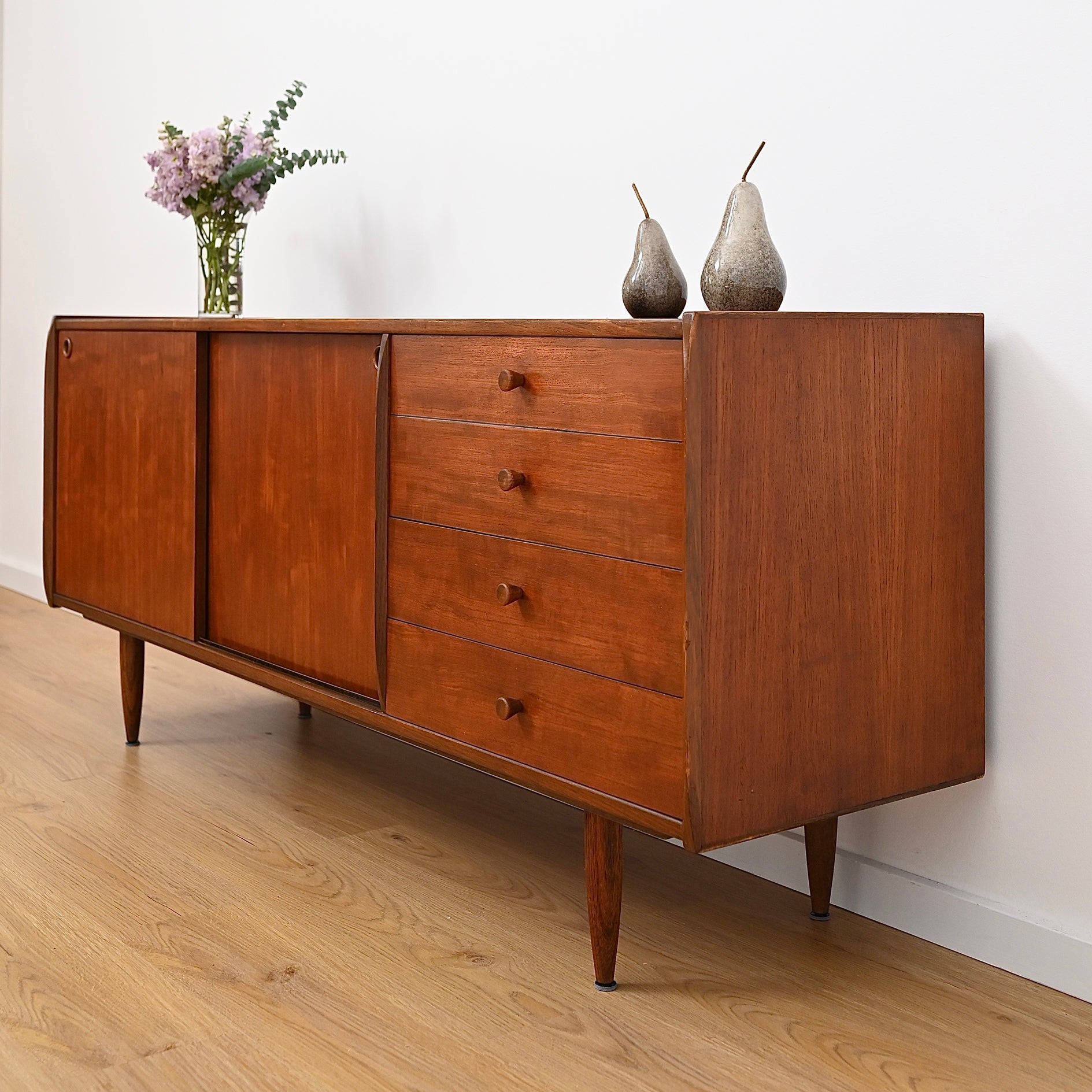 Mid Century Teak Sideboard with Drawers - made in Denmark
