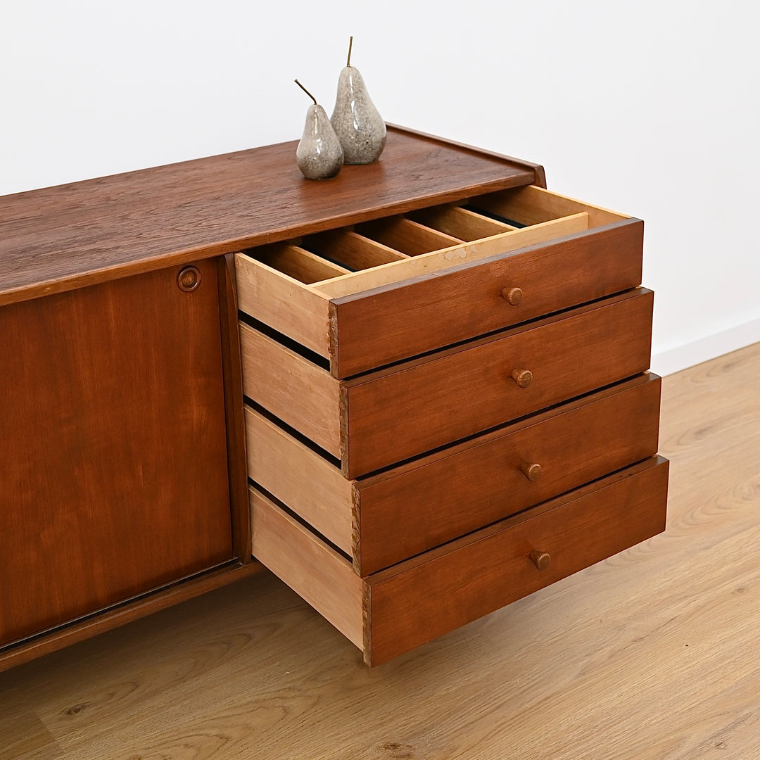 Mid Century Teak Sideboard with Drawers - made in Denmark