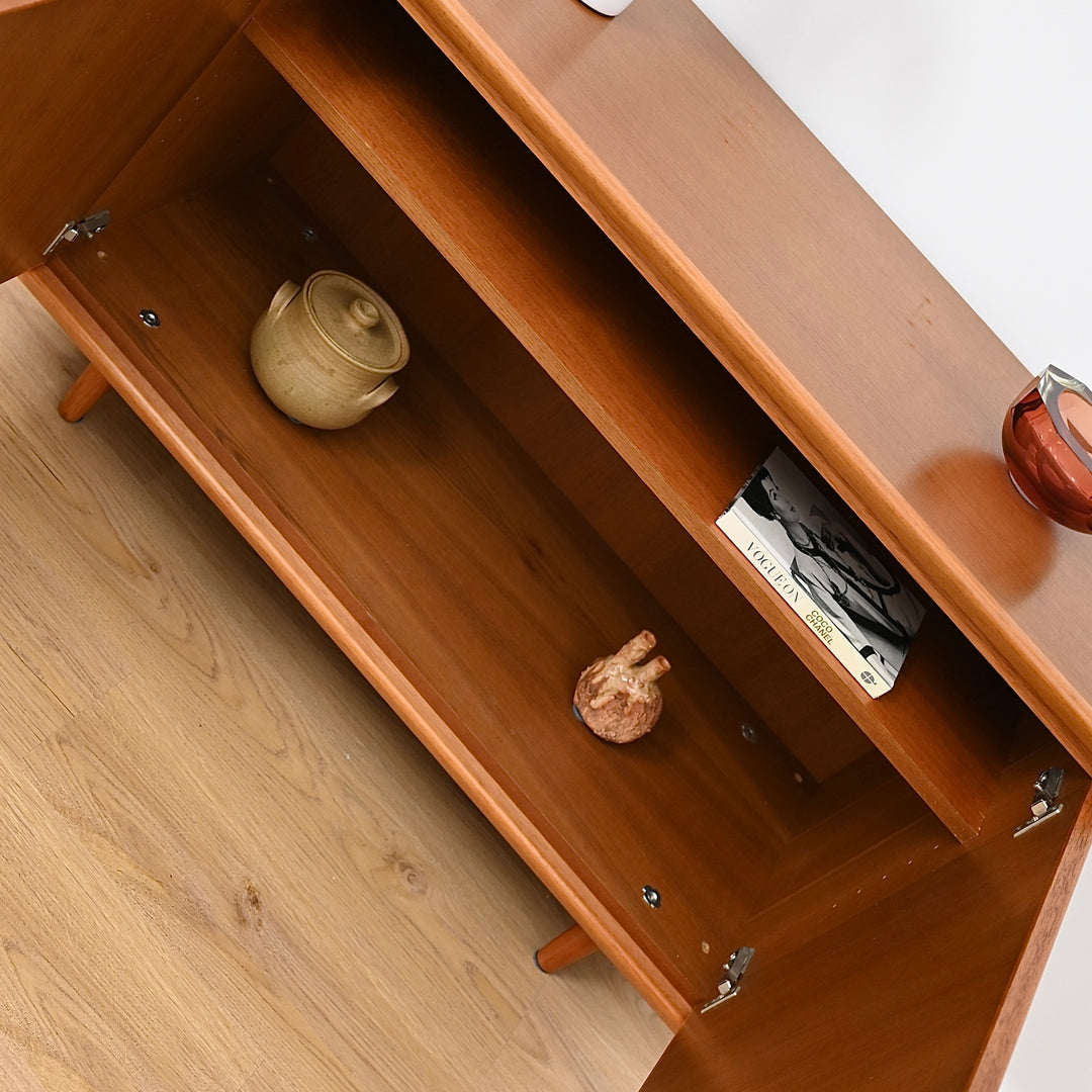 Mid Century Parker Teak Minimalist Sideboard LP Record Cabinet