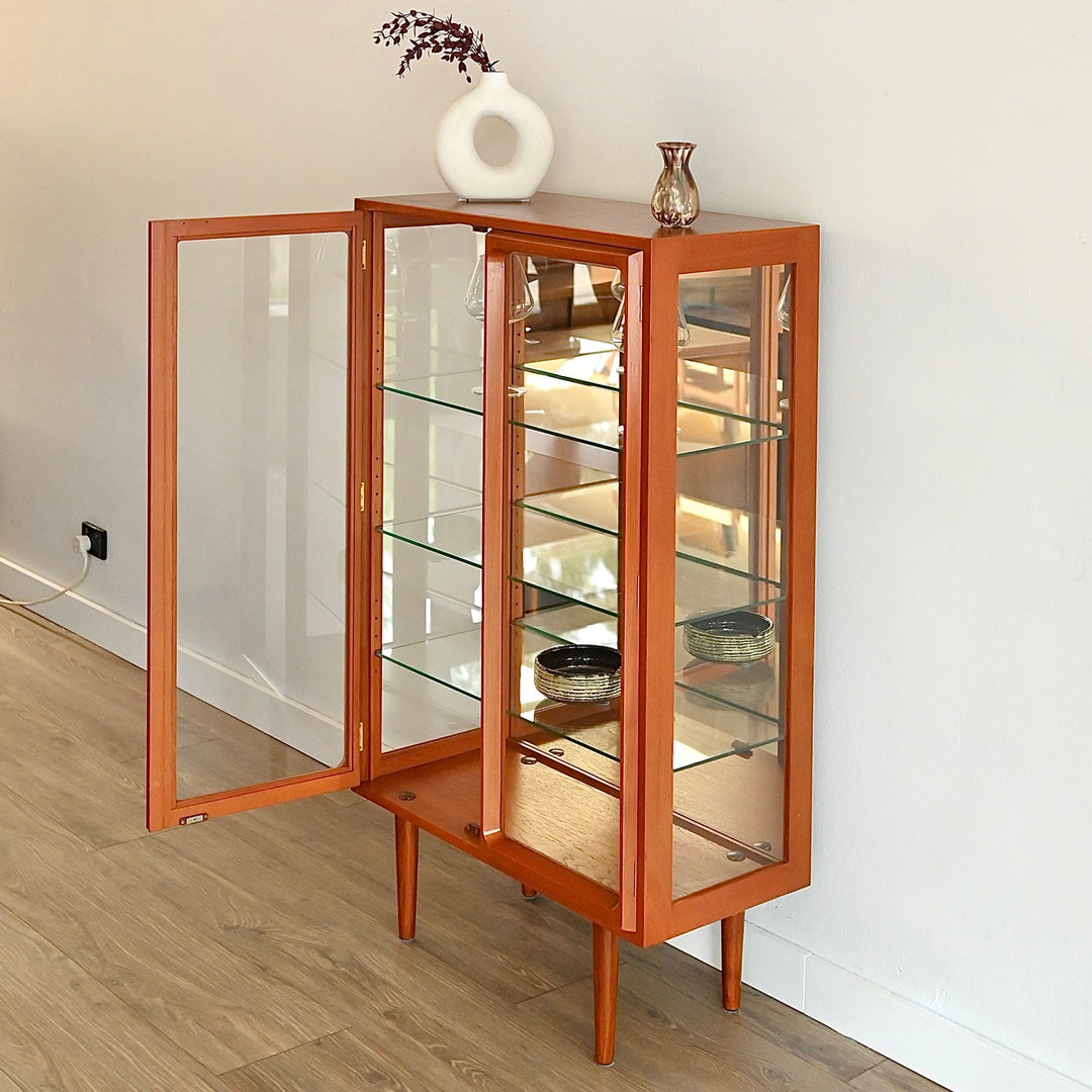 Mid Century Teak Sideboard Display Cabinet by Chiswell