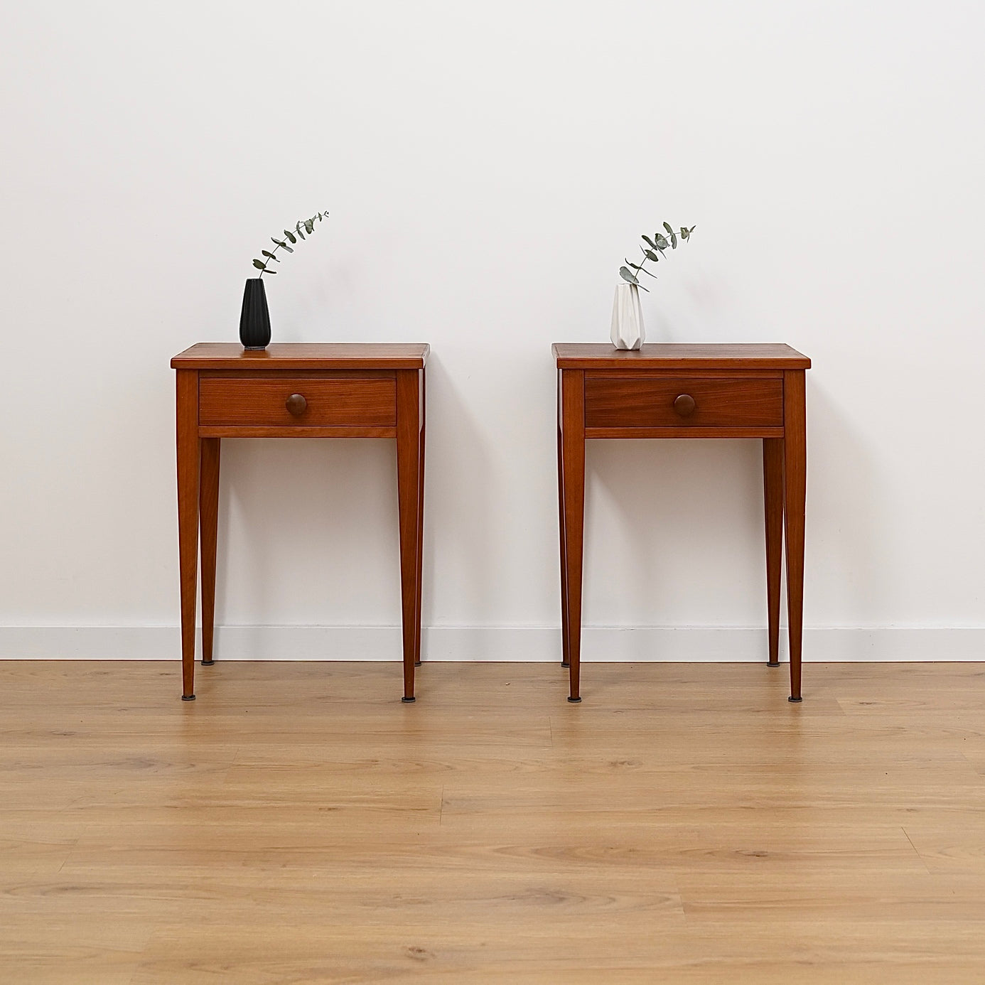 Pair of Mid Century Teak Bedside Tables Night Stands by Hans Borg