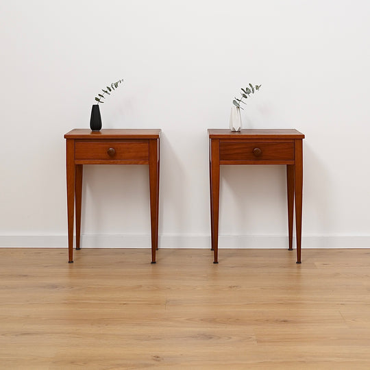 Pair of Mid Century Teak Bedside Tables Night Stands by Hans Borg