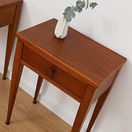 Pair of Mid Century Teak Bedside Tables Night Stands by Hans Borg