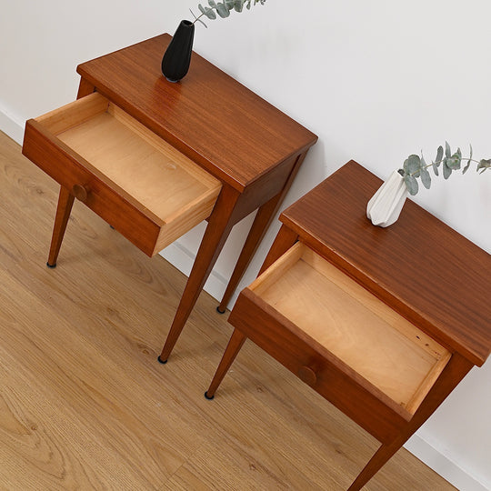 Pair of Mid Century Teak Bedside Tables Night Stands by Hans Borg