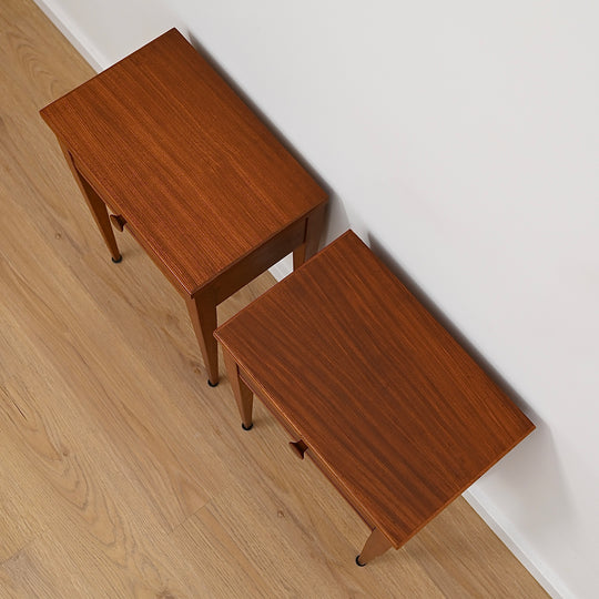 Pair of Mid Century Teak Bedside Tables Night Stands by Hans Borg