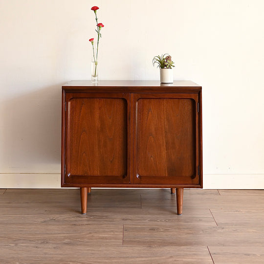 Mid Century Walnut Sideboard LP Record Cabinet by Chiswell