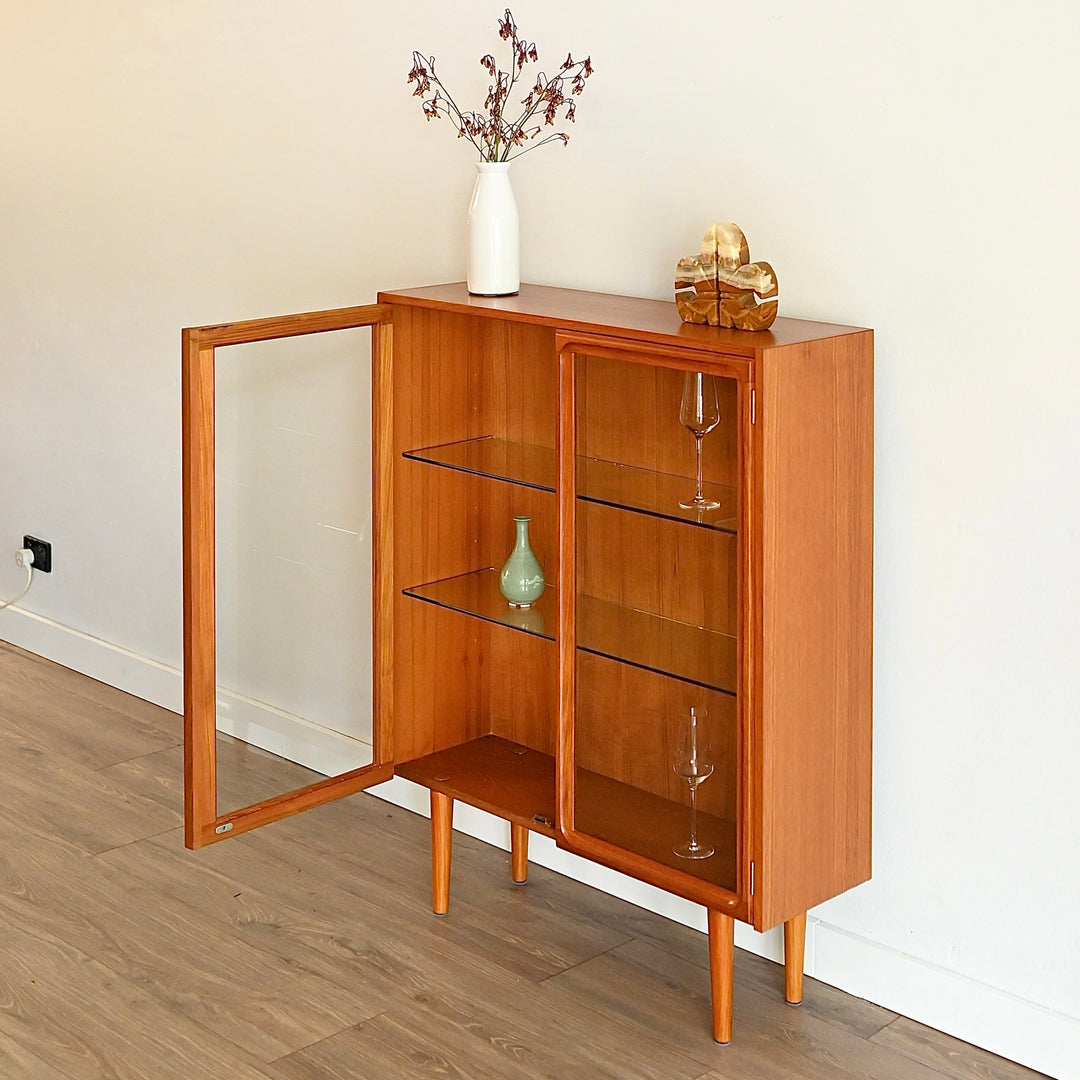 Parker Mid Century Teak Sideboard Display Cabinet