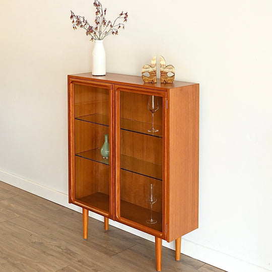 Parker Mid Century Teak Sideboard Display Cabinet