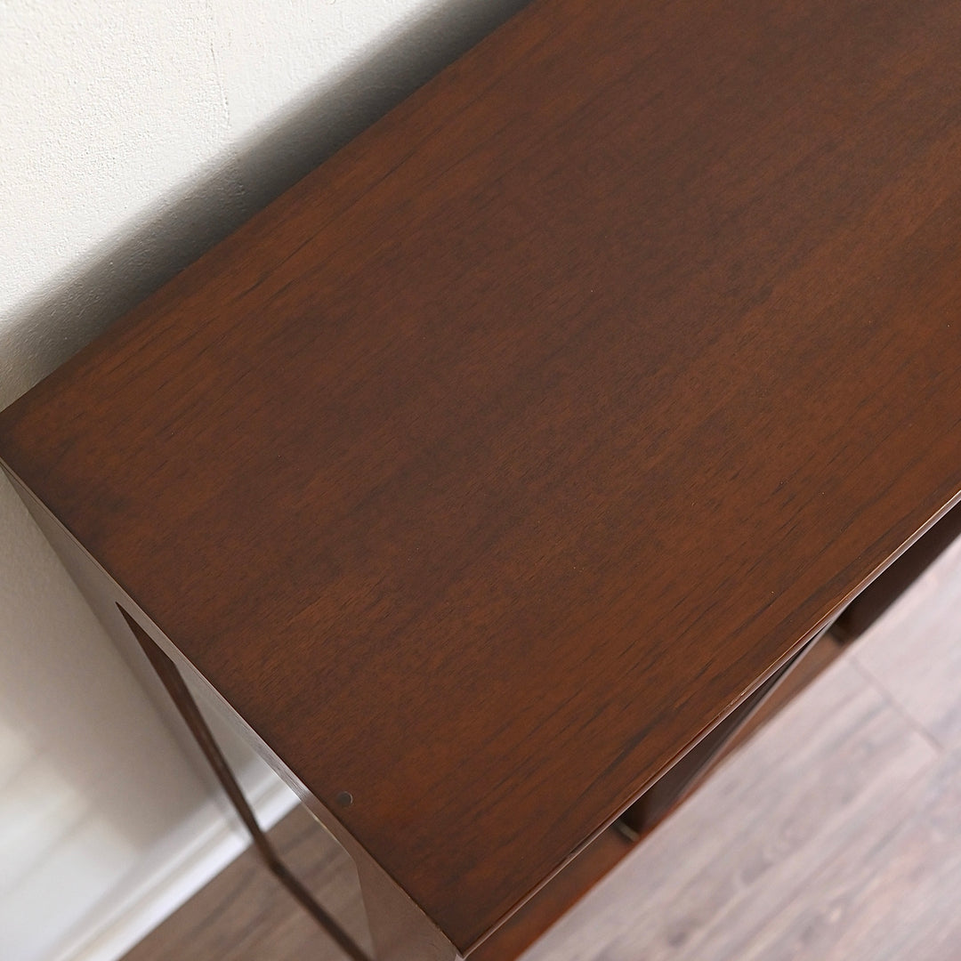 Mid Century Walnut Sideboard Display China Cabinet by Chiswell