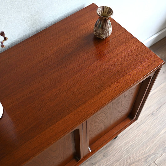 Mid Century Walnut Sideboard LP Record Cabinet by Chiswell