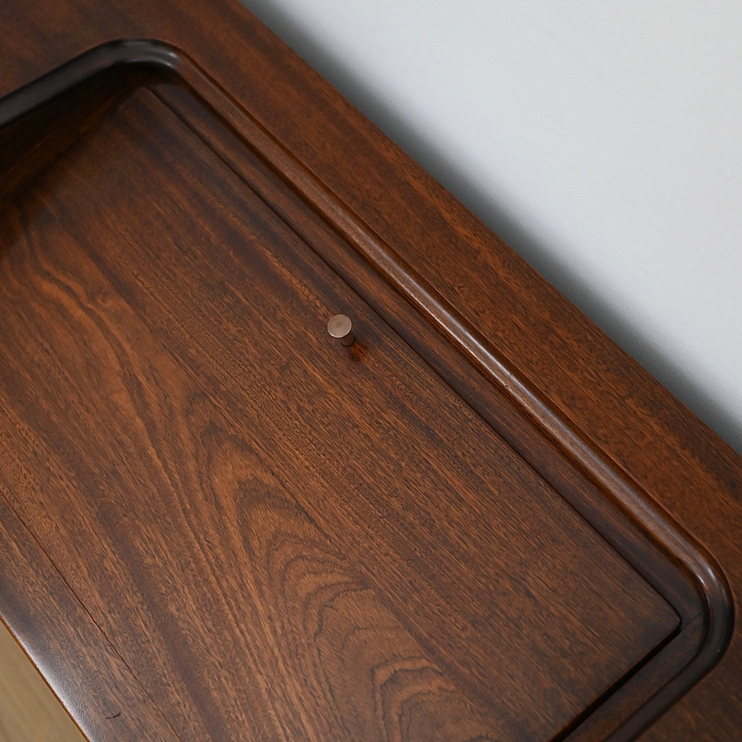 Mid Century Solid Rosewood Bespoke (Danish) Fold Out Desk / Console Table / Dresser