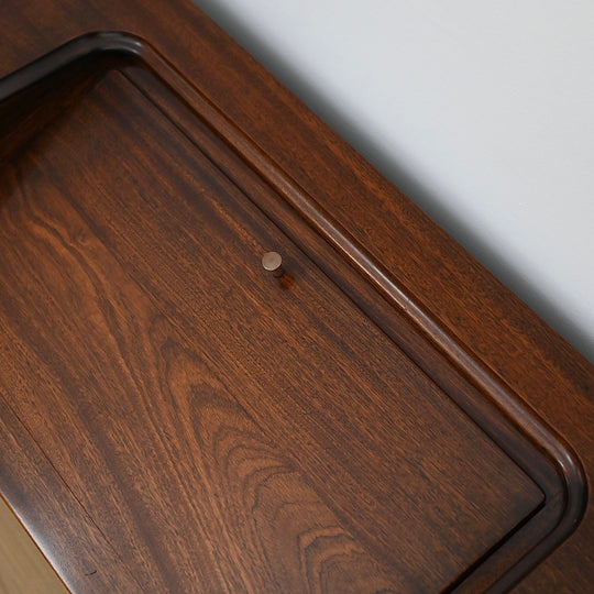 Mid Century Solid Rosewood Bespoke (Danish) Fold Out Desk / Console Table / Dresser