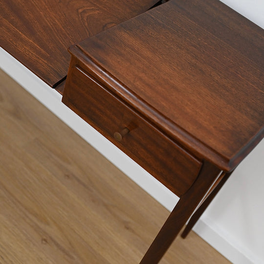 Mid Century Solid Rosewood Bespoke (Danish) Fold Out Desk / Console Table / Dresser