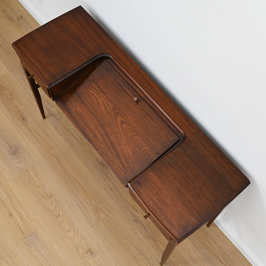 Mid Century Solid Rosewood Bespoke (Danish) Fold Out Desk / Console Table / Dresser